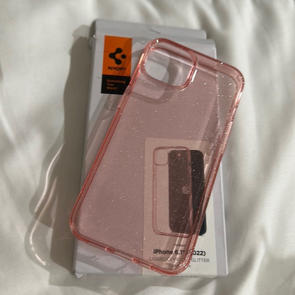 Spigen Liquid Crystal Glitter Designed for iPhone 14 Case (2022) - Rose Quartz